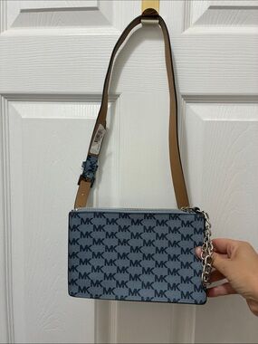 NEW Michael Kors Blue MK Logo FANNY PACK BAG WRISTLET
